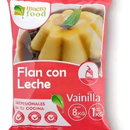Flan con Leche Vainilla 1 kg MacroFood (5 unidades)