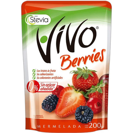 Mermelada Vivo Berries 200 ml, 20 unid