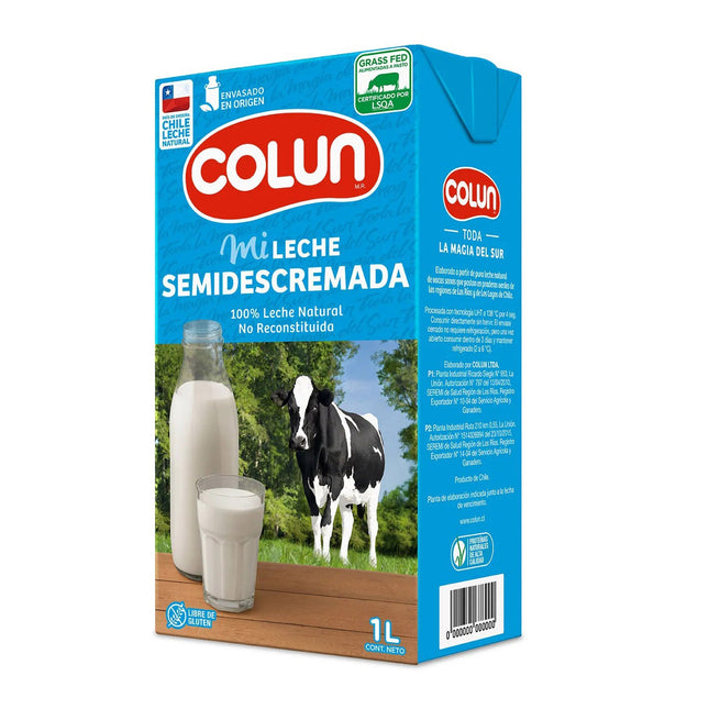 Leche Liquida, Entera, SemiDescremada, Descremada 1 lt Colun, 12 unidades