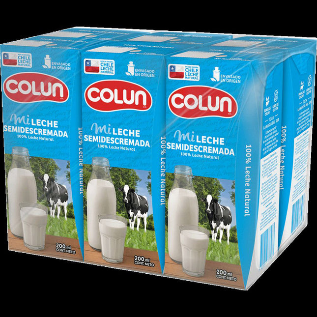 Leche Entera, SemiDescremada, Descremada 200 ml Colun, 6 unidades