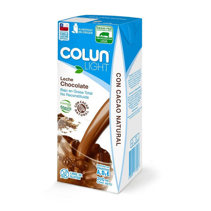 Leche Chocolate 200 ml Light Colun, 6 unidades