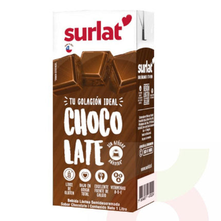 Leche Chocolate, Frutilla, Vainilla 1 lt Surlat, 12 unidades