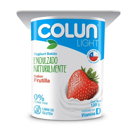 Yoghurt Batido Light sabores 120 ml Colun, 48 unidades