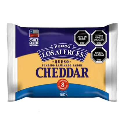 Queso Laminado Cheedar 160 gr Los Alerces, 12 unidades
