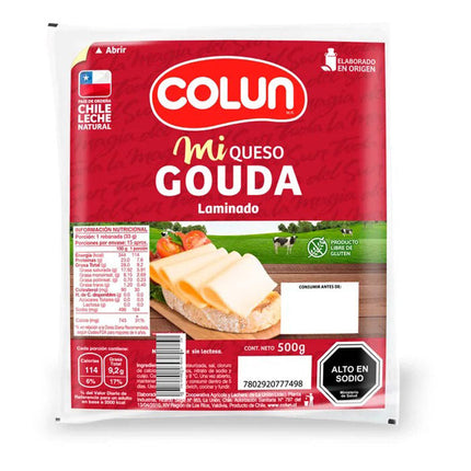 Queso Gouda 500 gr Colun, 6 unidades