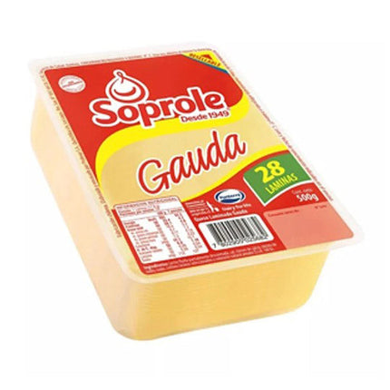 Queso Gauda Laminado 500 gr  Soprole, 18 unidades