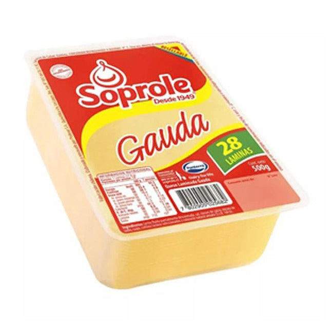 Queso Gauda Laminado 500 gr  Soprole, 18 unidades