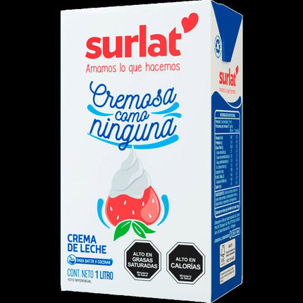 Crema de Leche 1 lt Surlat, 12 unidades