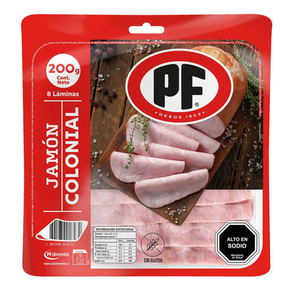 Jamon Colonial 200 gr PF, 15 unidades