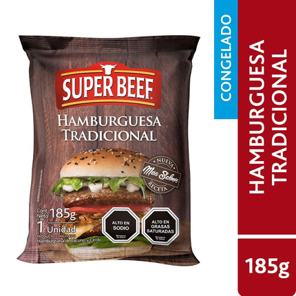 Hamburguesa Vacuno 185 gr Super Beef,  Agrosuper, 40 unid