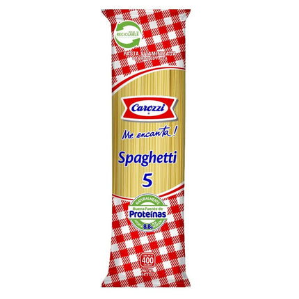 Spaghetti N° 5 400 gr Manga 25 unid Carozzi