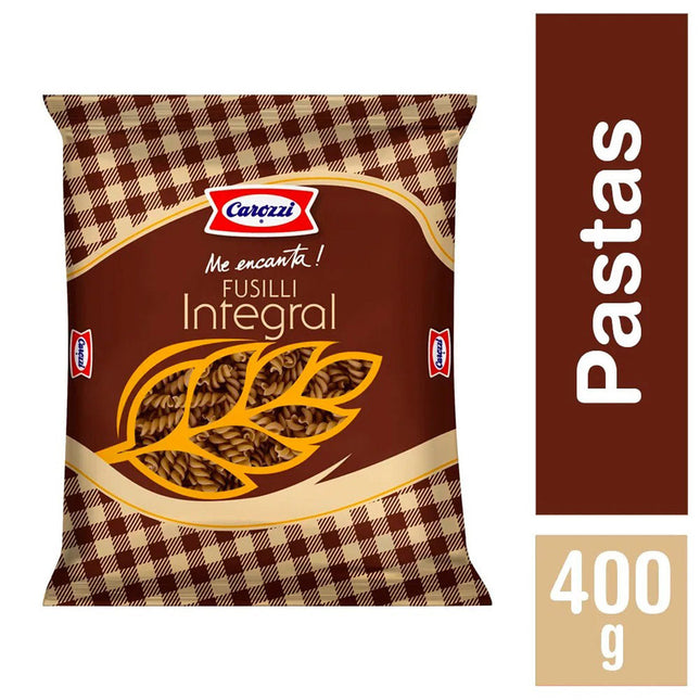 Fusilli Integral 400 gr Manga 30 unid Carozzi, 30 unidades