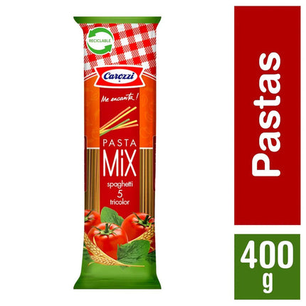 Spaghetti Tricolor 400 gr Manga 25 unid Carozzi