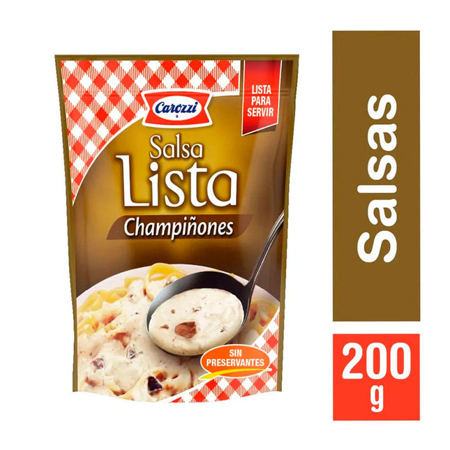 Salsa Blanca Champiñon 200 ml Carozzi 24 unid