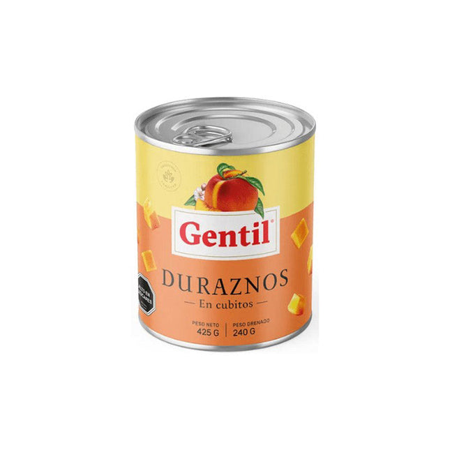 Duraznos en Cubitos 425 gr Gentil, 24 unid