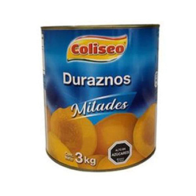 Duraznos en Mitades 3 kg Coliseo, 6 unid