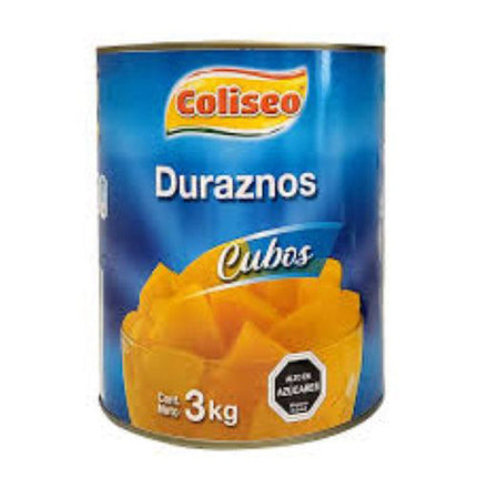 Durazno en Cubos 3 kg Coliseo, 6 unid