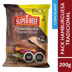 Hamburguesa 200 gr Super Beef Agrosuper Pack, 32 unid