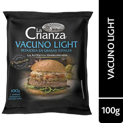 Hamburguesa Vacuno Light 100 gr La Crianza, 56 unid
