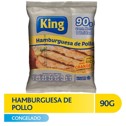 Hamburguesa Pollo 90 gr King Agrosuper, 56 unid, 2 cj