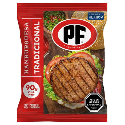 Hamburguesa Tradicional 90 gr PF, 42 unid
