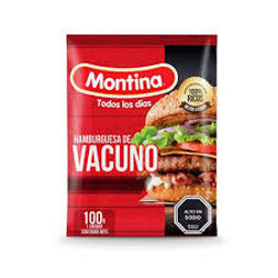 Hamburguesa Vacuno 100 gr Montina.56 unid