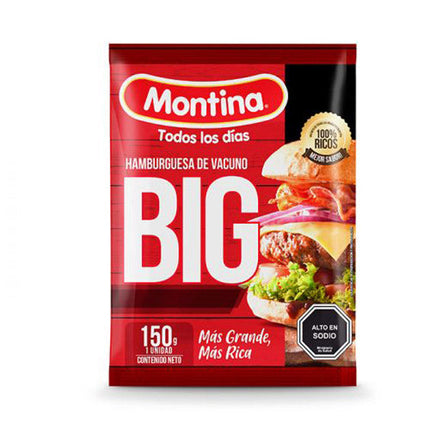 Hamburguesa Big vacuno 150 gr Montina, 56 unid