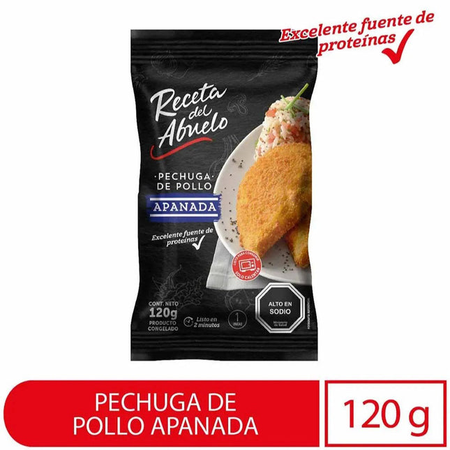 Pechuga Pollo Apanada 120 gr Receta del Abuelo, 26 unid