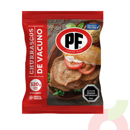 Churrasco Vacuno 120 gr PF, 36 unid