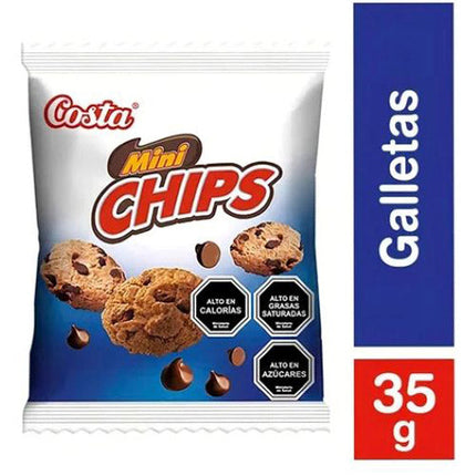 Galletas Mini Choco Chips 35 gr  Carozzi, 30 unidades