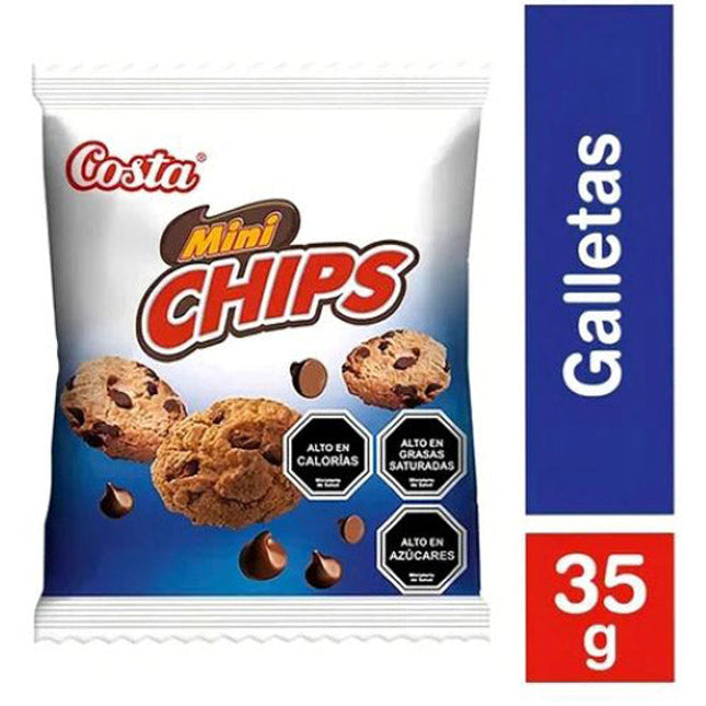 Galletas Mini Choco Chips 35 gr  Carozzi, 30 unidades