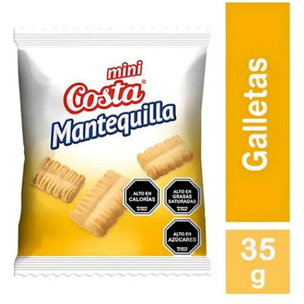 Galletas Mini Mantequilla 35 gr  Carozzi, 30 unidades