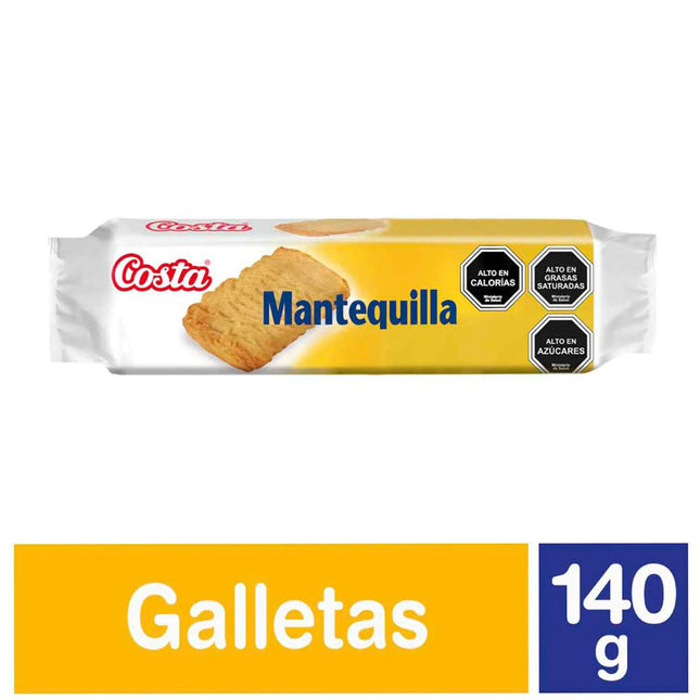 Galletas Mantequilla 140 gr Costa, 24 unidades