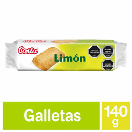 Galletas Limon 140 gr Costa, 24 unidades