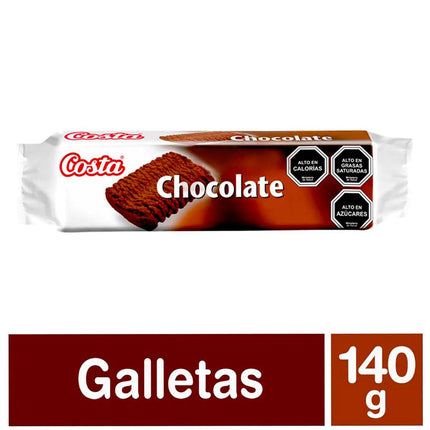 Galleta Chocolate 140 gr Costa, 24 unidades