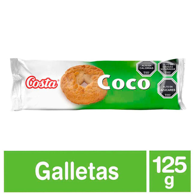 Galleta Coco 125 gr Costa, 28 unidades