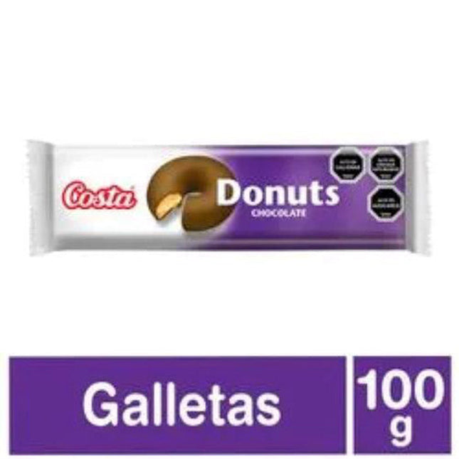 Galleta Donuts 100 gr ( Chocolate , Choc Blanco)Costa, 24 unidades