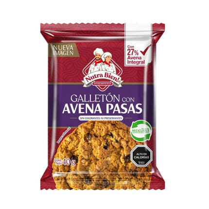 Galleton Avena Pasas 40 gr Bolsa Nutrabien, 60 unidades