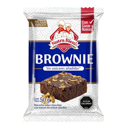 Brownie Sin Azucar 1p 50 gr Bolsa NUR Nutrabien, 72 unidades