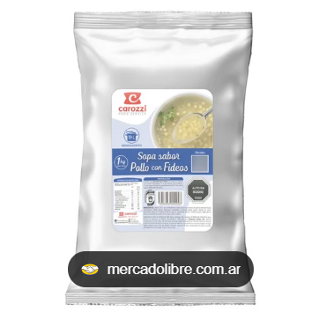 Sopa Pollo con Fideos 1 kg Carozzi (10 unidades)