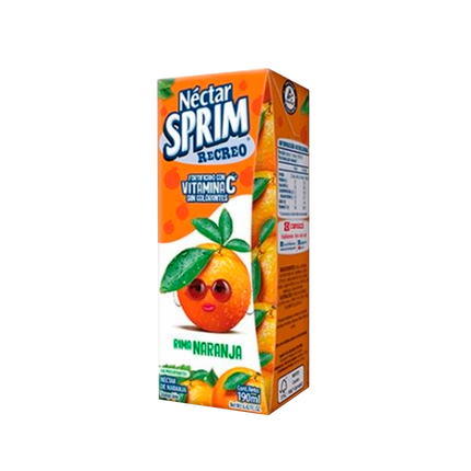 Jugo Sprim Sabores (Berries, Manzana, Durazno, Piña)  190 ml Sprim, 24 unidades